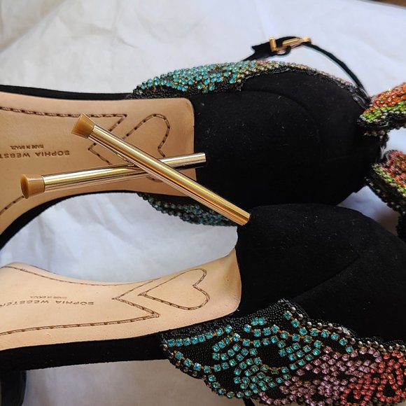 Sophia Webster Rainbow Evangeline Rhinestone Crystal Angel Wing Sandal Sz 40 - Picture 9 of 16